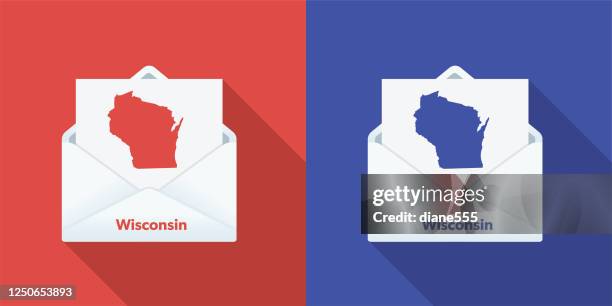 usa election mail in voting: wisconsin - early voting stock illustrations