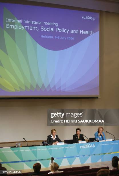 Finnish Minister of Social Affairs and Health Tuula Haatainen , Minister of Labour Tarja Filatov and Minister of Health and Social Services Liisa...