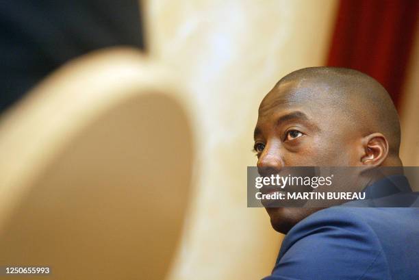 Democratic Republic of Congo President Joseph Kabila attends a working breakfast with French business leaders at the Royal Monceau hotel in Paris, 03...