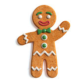 Gingerbread man 3d rendering isolated on white background