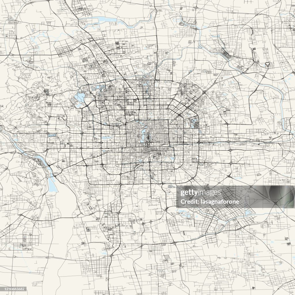 Beijing, China Vector Map