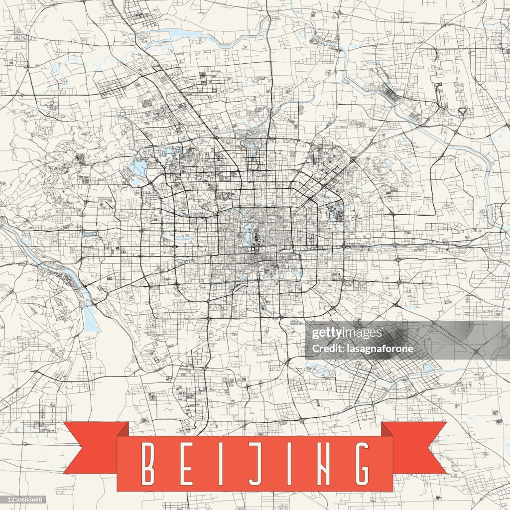 Beijing, China Vector Map