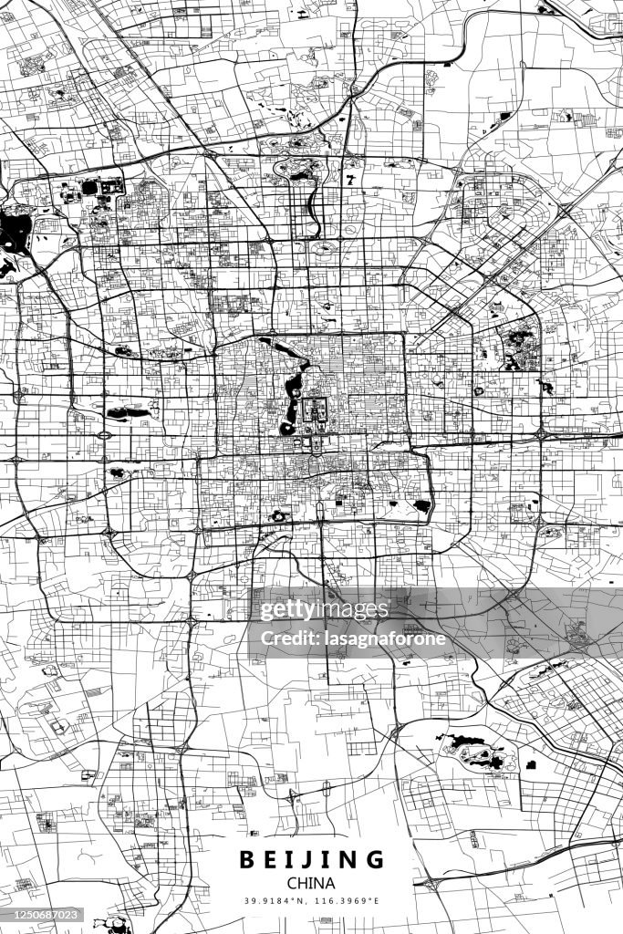 Beijing, China Vector Map