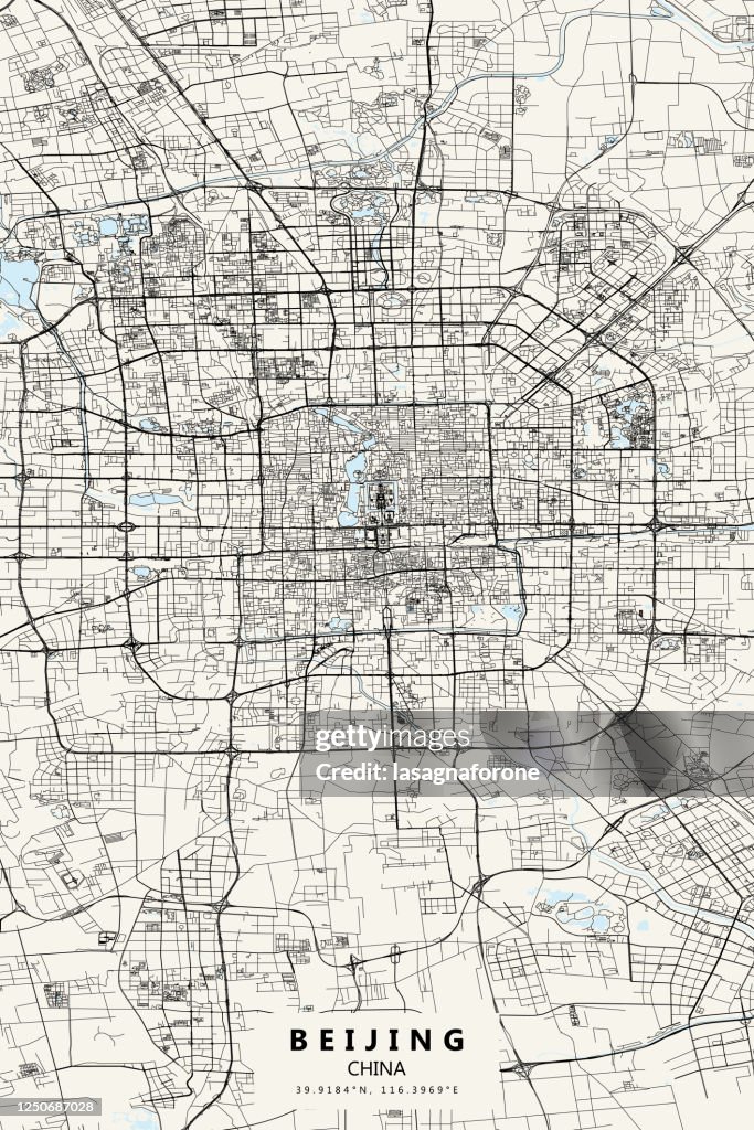 Beijing, China Vector Map