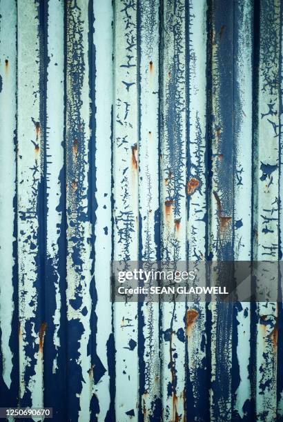 old corrugated steel - heavy metal texture stock pictures, royalty-free photos & images