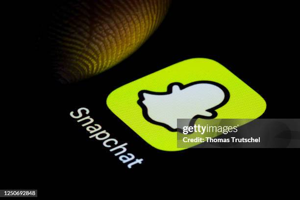 Symbolic photo: The Snapchat app is displayed on a smartphone on April 03, 2023 in Berlin, Germany.