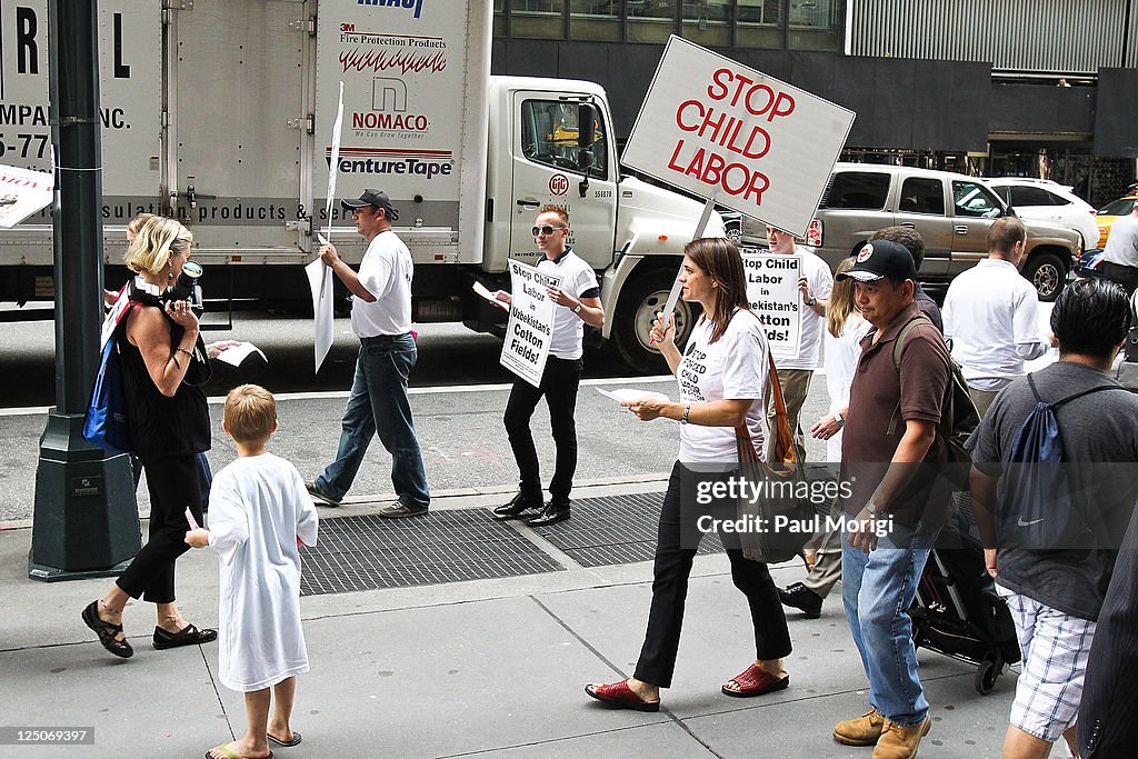 Protesters Outside The Guli Spring 2012 Fashion Show
