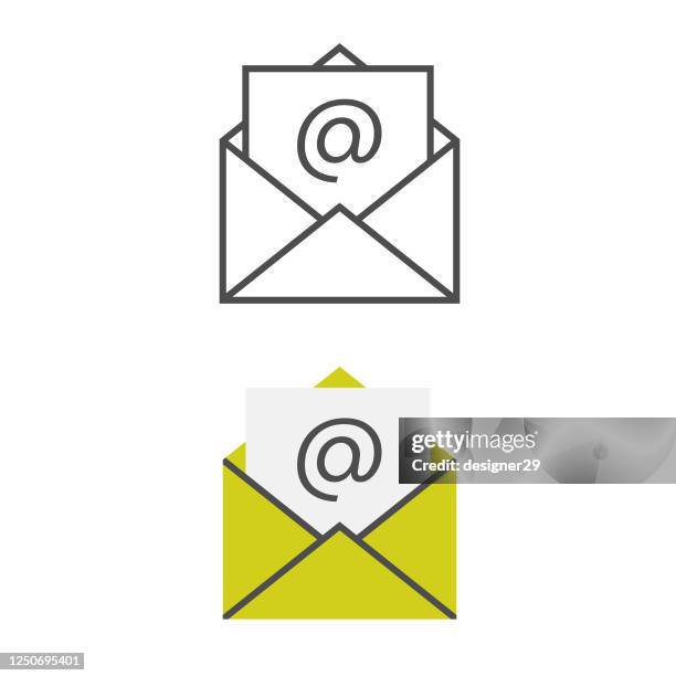 email icon vector design. - mailbox open stock illustrations