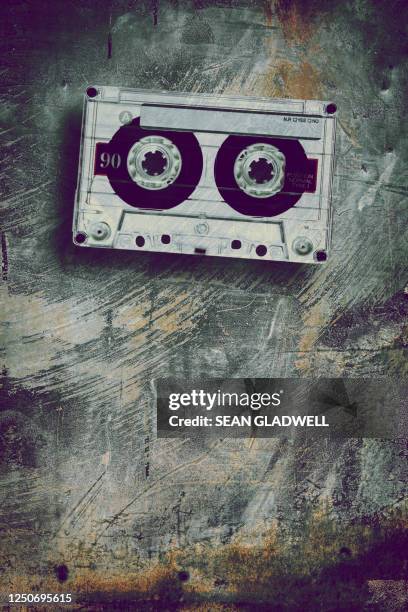 grunge cassette tape - 80s rock music stock pictures, royalty-free photos & images