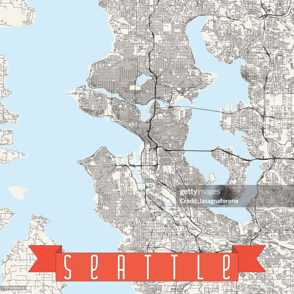 Mapa de vectores de Seattle, Washington