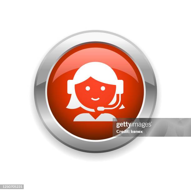customer service glossy icon - teaching assistant stock illustrations
