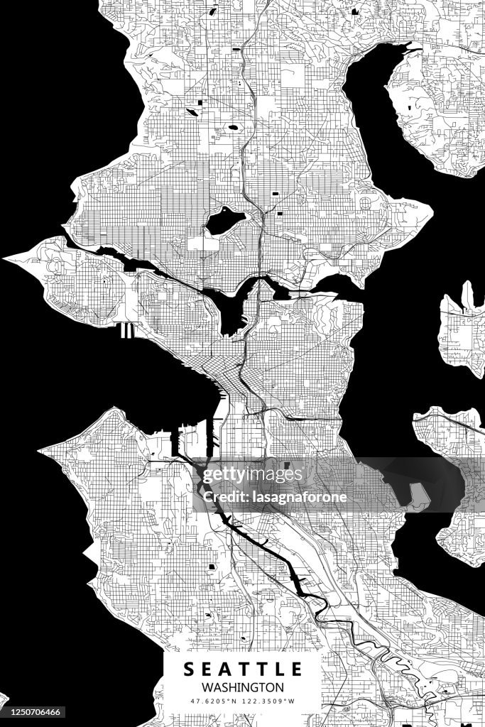 Seattle, Washington Vector Map