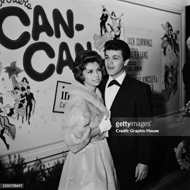 American singer Nancy Sinatra and her partner, singer Tommy Sands at the premiere of the film 'Can-Can' in Hollywood, California, USA, 10th March...