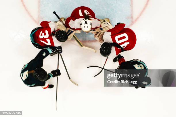 equipe feminina de hóquei no gelo no gelo - ice hockey goaltender - fotografias e filmes do acervo