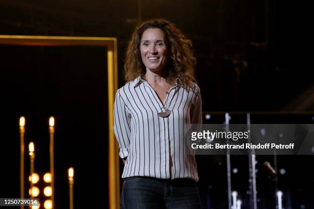 Evening presenter Marie-Sophie Lacarrau attends the Recording of the 32nd "Nuit des Molieres" at "Theatre du Chatelet" on June 19, 2020 in Paris,...