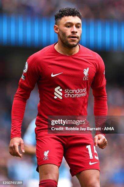 Alex Oxlade-Chamberlain of Liverpool during the Premier League match between Manchester City and Liverpool FC at Etihad Stadium on April 1, 2023 in...