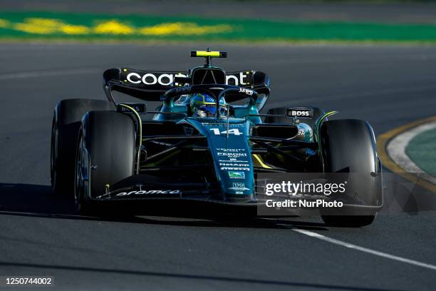 Fernando Alonso of Spain, Aston Martin Aramco Cognizant, AMR23 - Mercedes, action during the Formula 1 Rolex Australian Grand Prix of FIA Formula One...
