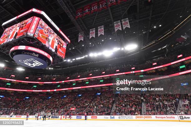 General view of the Centre Bell before the NHL game between the Montreal Canadiens and the Florida Panthers on March 30, 2023 in Montreal, Quebec,...