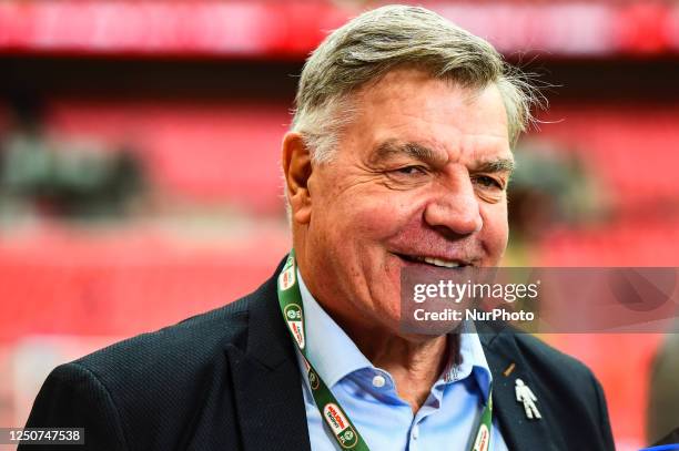 Sam Allardyce prior to the Papa John Trophy Final between Bolton Wanderers and Plymouth Argyle at Wembley Stadium, London on Sunday 2nd April 2023.