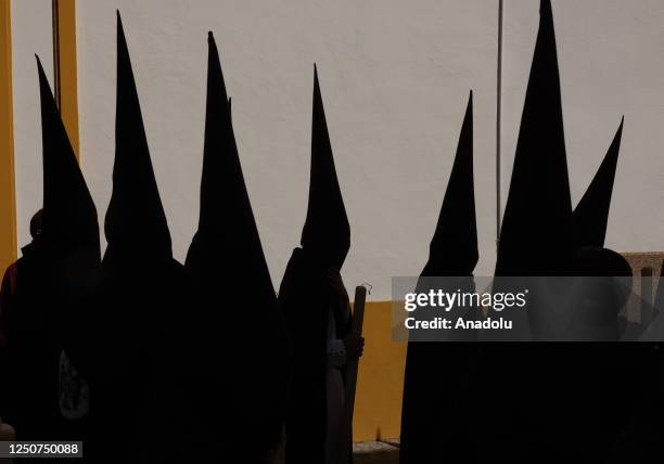 The procession of "San Gonzalo" brotherhood takes place during Holy Week in Seville, Spain on April 3, 2023. Thousands of people visit the Andalusian...