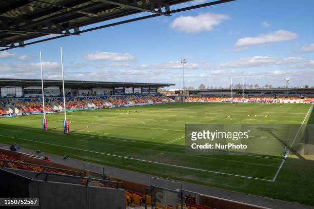 General view of the inside of the LNER Community stadium during the Betfred Challenge Cup Fourth Road match between York City Knights and Sheffield...