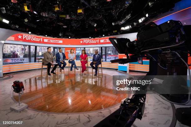 Carson Daly, Craig Melvin, Savannah Guthrie, Hoda Kotb and Al Roker on Monday, April 2, 2023 --