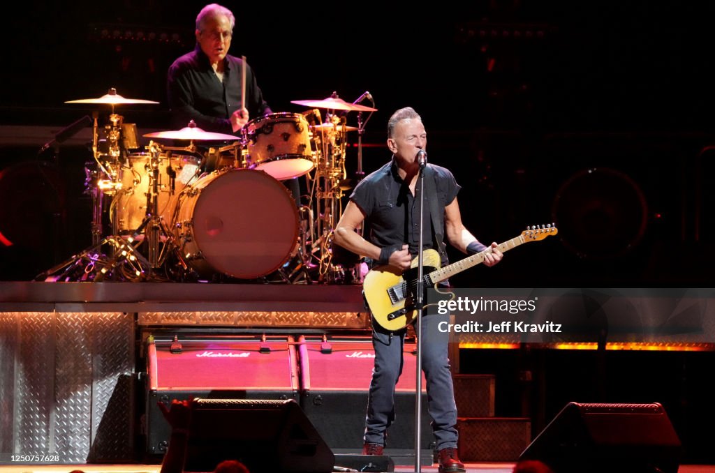 Bruce Springsteen Performance Max Weinberg and Bruce Springsteen performs with Bruce Springsteen ...