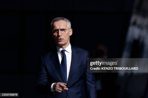 Secretary General Jens Stoltenberg arrives ahead of a NATO - North Atlantic Council Foreign Affairs ministers' meeting, at the NATO headquarters in...