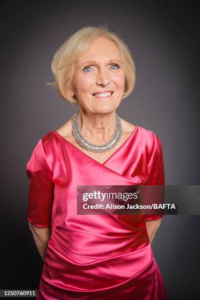 Food writer and tv presenter Mary Berry is photographed for BAFTA on May 10, 2015 in London, England.