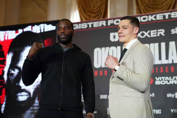 Lawrence Okolie and Chris Billam-Smith during a press conference at the Landmark Hotel, London. Lawrence Okolie will aim for a fourth successful...