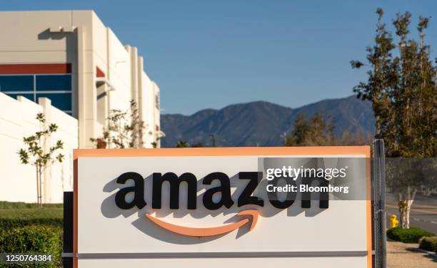 An Amazon warehouse in Rialto, California, US, on Saturday, March 18, 2023. Southern California's Inland Empire, a notorious boom-and-bust economy,...