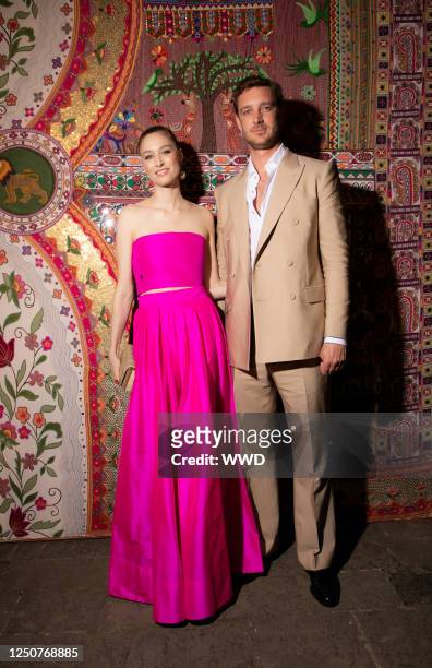 Princess Beatrice Borromeo Casiraghi and Pierre Casiraghi front row at the Dior Pre-Fall 2023 show on March 30, 2023 in Mumbai, India.