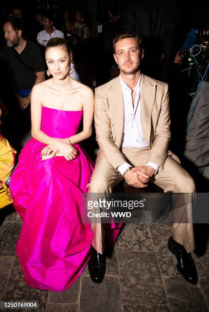 Beatrice Borromeo and Pierre Casiraghi front row at the Dior Pre-Fall 2023 show on March 30, 2023 in Mumbai, India.