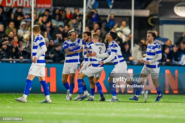 Sportpark De Westmaat, Semi final TOTO KNVB beker Football, season 2022 / 2023, Spakenburg - PSV , Spakenburg player Dwayne Green celebrating the...