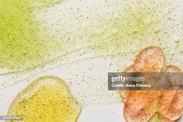 cosmetic scrubs texture - gel per capelli foto e immagini stock