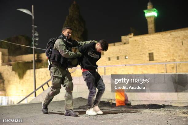 Israeli police detained some Palestinians after Israeli police again raided the Al-Aqsa Mosque complex in East Jerusalem early Sunday in Jerusalem on...