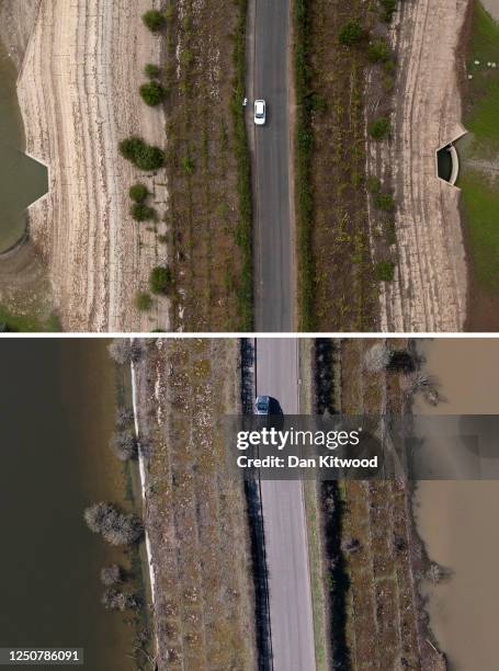 Of 1250786090 - TOP IMAGE and 1479833589 - BOTTOM IMAGE) In this before-and-after composite image, a comparison is made between TONBRIDGE, UNITED...