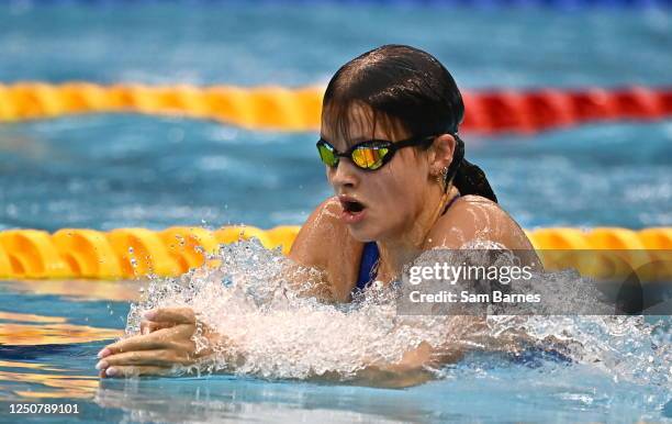 Dublin , Ireland - 5 March 2023; Molly Mayne of Templeogue, Dublin, competes in the women's 13 and over 200m breaststroke heats after losing her...