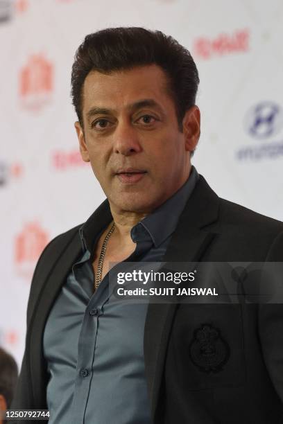 Bollywood actor Salman Khan attends the press conference of 68th Filmfare Awards 2023 in Mumbai on April 5, 2023.