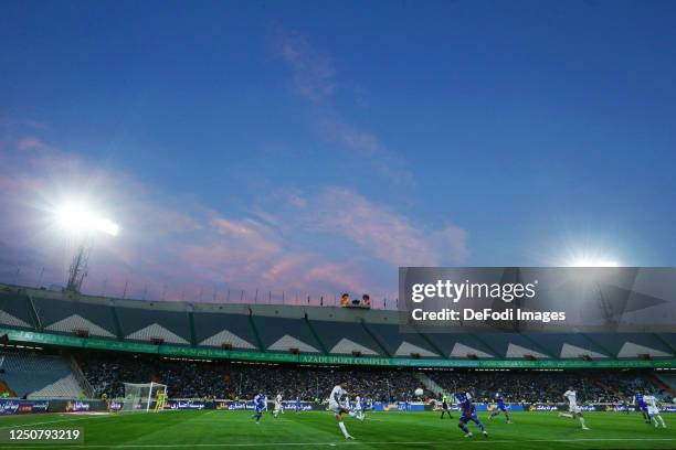 General view inside the stadium during the Persian Gulf Pro League match between Esteghlal and Gol Gohar FC at Azadi Stadium on March 6, 2023 in...