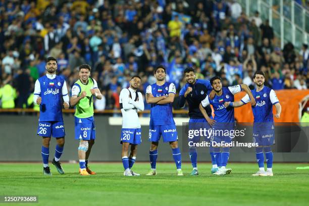 Omid Hamedifar of Esteghlal, Saeid Mehri of Esteghlal, Mehdi Ghayedi of Esteghlal, Reza Mirzaei of Esteghlal, Mohammad Mohebi of Esteghlal, Amir Ali...