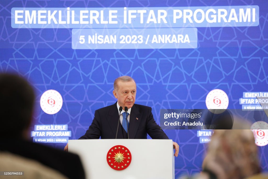 Tayyip Turkish President Recep Tayyip Erdogan makes a speech as he attends ...