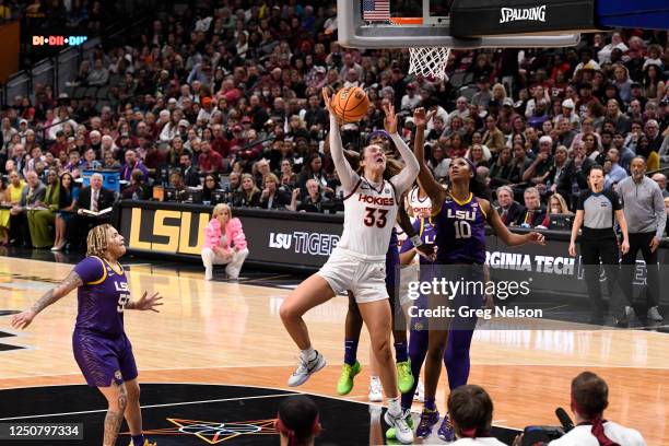 Semifinal: Virginia Tech Elizabeth Kitley in action vs LSU at American Airlines Arena. Dallas, TX 3/31/2023 CREDIT: Greg Nelson