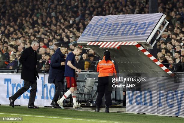 Kenneth Taylor of Ajax leaves the field during the Semifinal of the KNVB Cup match between Feyenoord and Ajax at Feyenoord Stadion de Kuip on April...