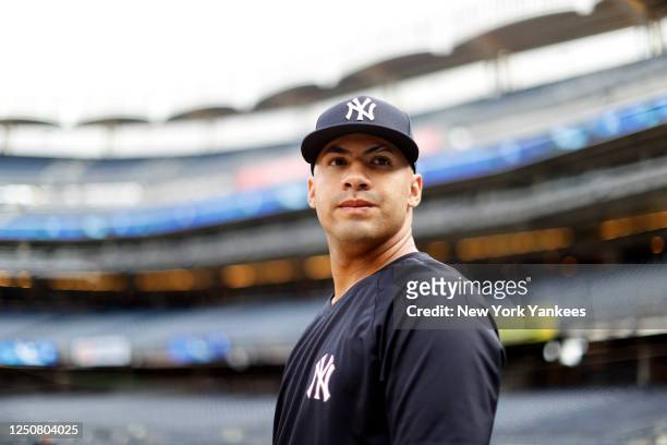 Gleyber Torres of the New York Yankees looks on before the game against the Philadelphia Phillies at Yankee Stadium on April 4, 2023 in New York, New...