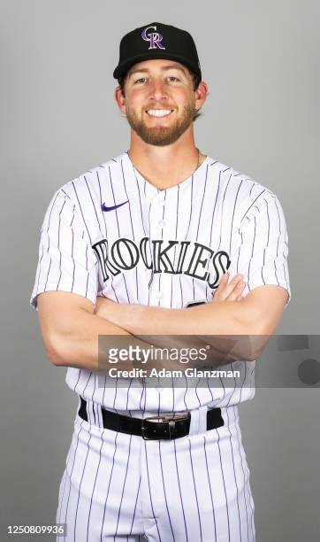 Ryan McMahon of the Colorado Rockies poses for a photo during the Colorado Rockies Photo Day at Salt River Fields at Talking Stick on Friday,...