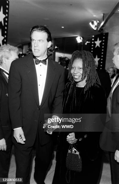 Lyle Trachtenberg and Whoopi Goldberg attend an event at the Beverly Hilton Hotel in Beverly Hills, California, on March 2, 1995.