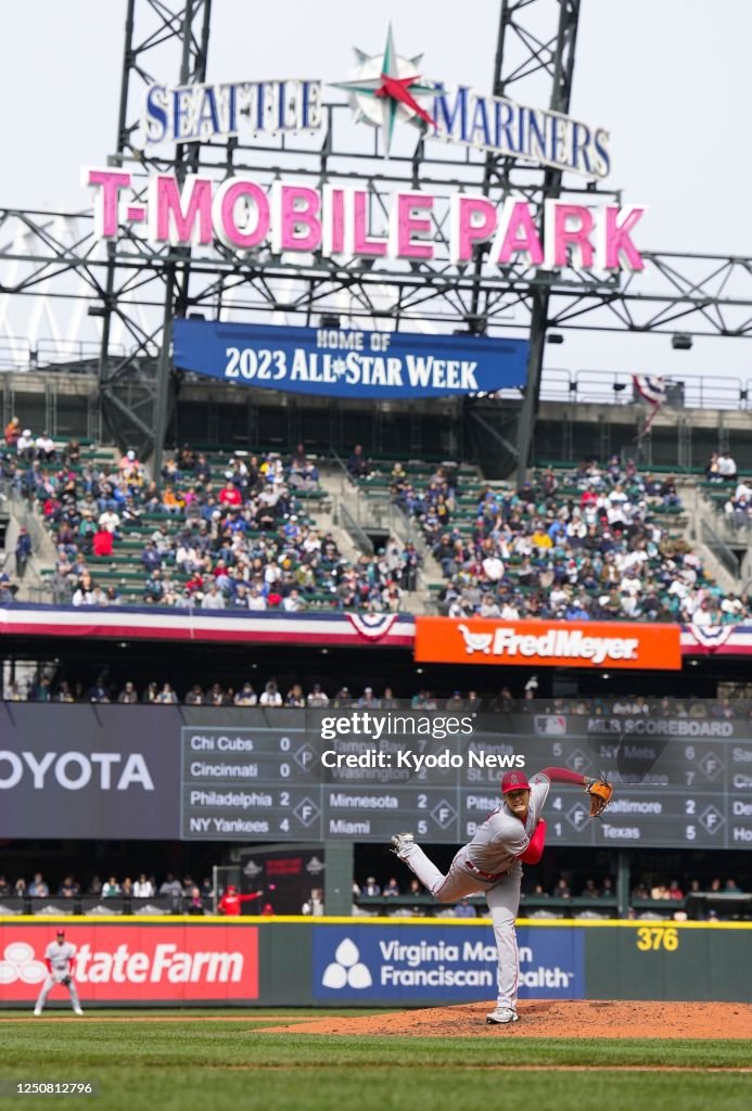 Los Angeles Angels Shohei Ohtani Throws Against The Seattle Mariners