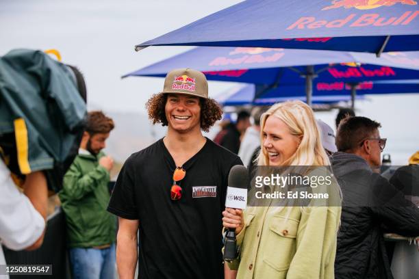 Australian Olympian, World Championship Runner up and X game medalist Valentino Guseli of Australia at the Rip Curl Pro Bells Beach on April 6, 2023...