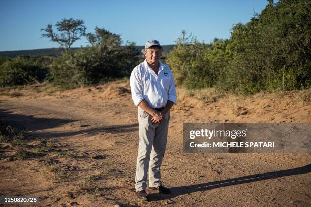 Joe Cloete, owner of Shamwari game reserve, poses for a portrait inside his reserve outside Gqeberha on April 5, 2023. - Plans to build new wind...